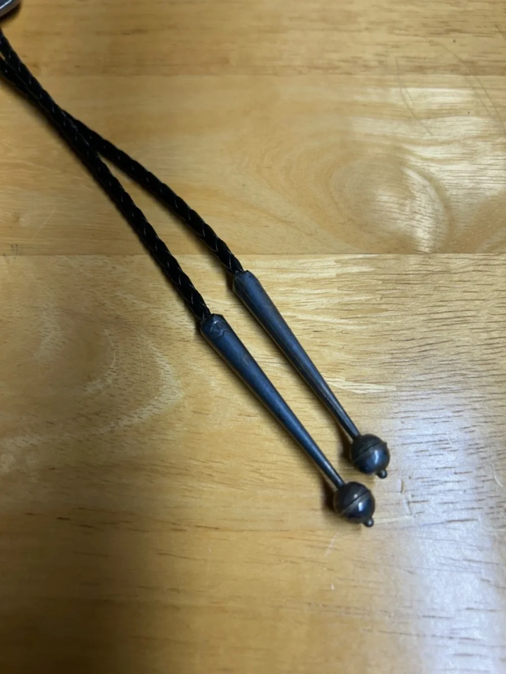 Braided Leather Bolo Tie w/‎ Wrapped Picasso Marble Stone